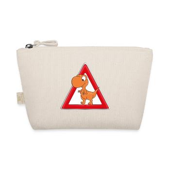 ACHTUNG DINOSAURIER - DINO - KIND - KINDER - BABY - Bio-Täschchen - Natur - Vorne
