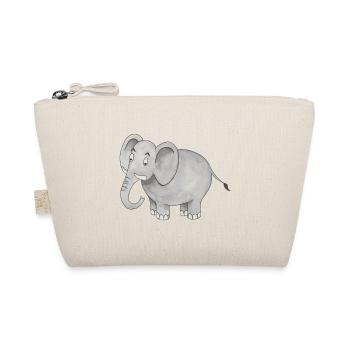Elephant Cute Kids Gift Safari Zoo Trunk - Organic Pouch - nature - Front