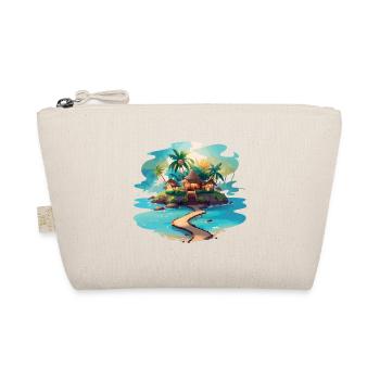 Tropical Island with cosy huts - Organic Pouch - nature - Front