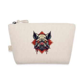 Horror Pig / Halloween / Creepy / Nightmare - Organic Pouch - nature - Front