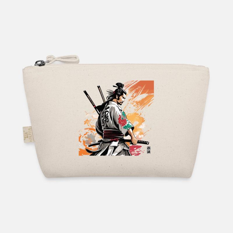 samurai with swords graphic Organic Pouch