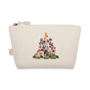 Funny cats Christmas tree - Organic Pouch - nature - Front