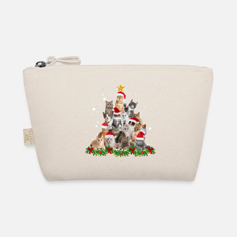 Funny cats Christmas tree Organic Pouch