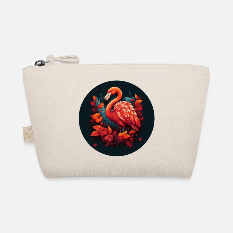 Flamingo in Herbstblättern Bio-Täschchen