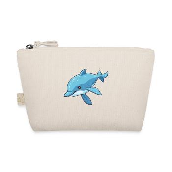 Cute Funny Dolphin Cartoon Kawaii Illustration - Organic Pouch - nature - Front