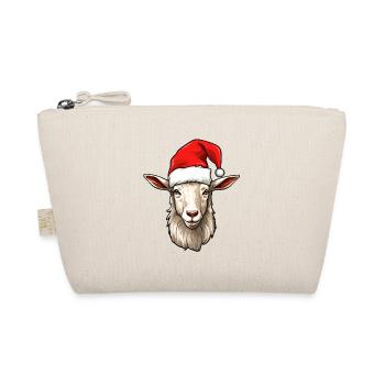 Goat Christmas Goats Goat Winter - Organic Pouch - nature - Front