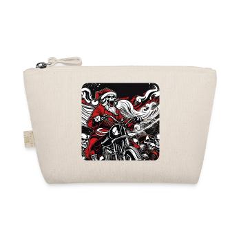 Untoter Biker Weihnachtsmann mit Motorrad - Bio-Täschchen - Natur - Vorne