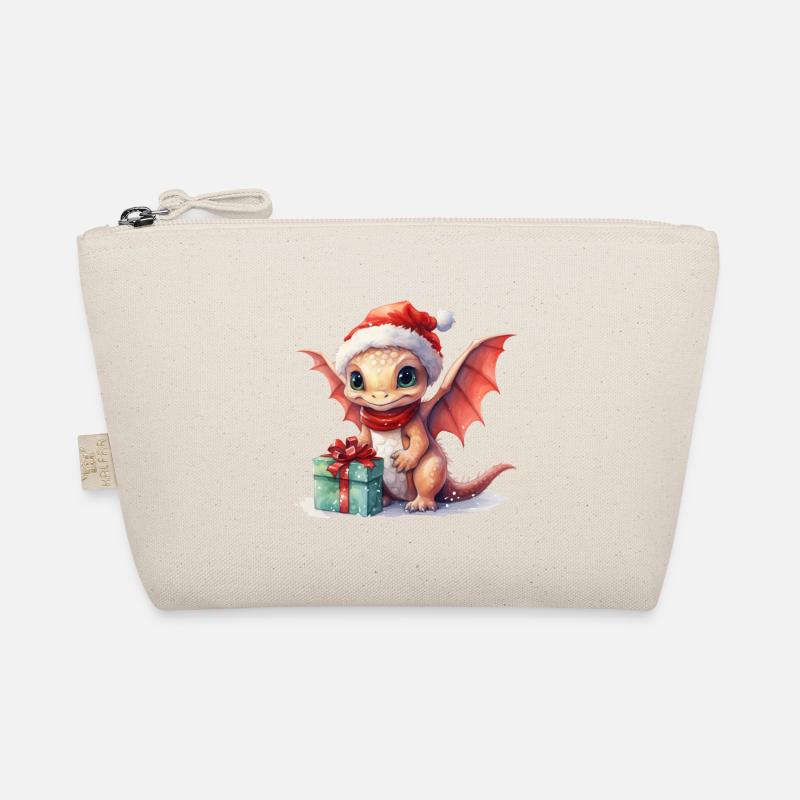 Weihnachtsdrache mit Geschenk Bio-Täschchen