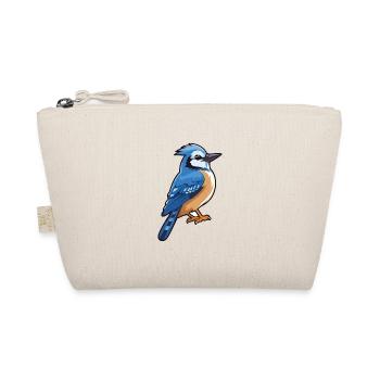 Blue Jay Cartoon Kawaii Watercolor Illustration - Organic Pouch - nature - Front