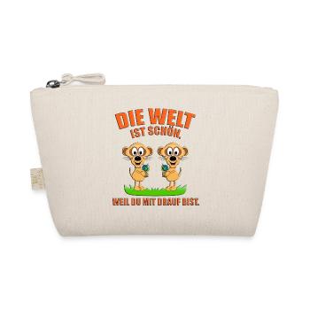 ERDMÄNNCHEN - LIEBE - DIE WELT IST SCHÖN... - Bio-Täschchen - Natur - Vorne