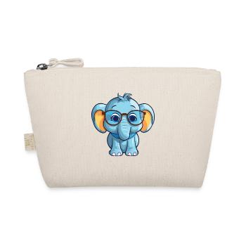 Elefant mit Brille Cartoon Kawaii Illustration - Bio-Täschchen - Natur - Vorne