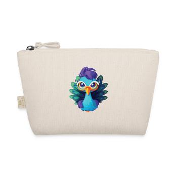 Niedlicher Pfau mit Brille Cartoon Kawaii - Bio-Täschchen - Natur - Vorne