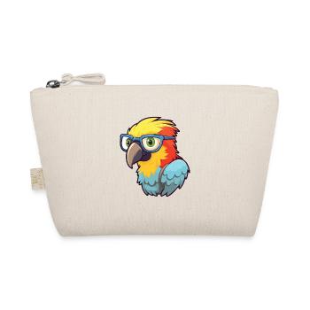 Papagei mit Brille Cartoon Kawaii Illustration - Bio-Täschchen - Natur - Vorne
