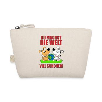 DU MACHST DIE WELT VIEL SCHÖNER! - HUNDE - LIEBE - Bio-Täschchen - Natur - Vorne