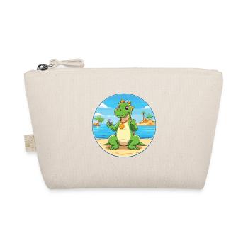 Dinosaurier-Karikatur-Yoga-Strand-Sommer-Illustration - Bio-Täschchen - Natur - Vorne