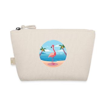 Flamingo Cartoon Yoga Beach Summer Illustration - Organic Pouch - nature - Front