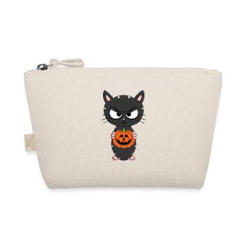 KÜRBIS - KATZE - KATER - HALLOWEEN - TIER - Bio-Täschchen - Natur - Vorne