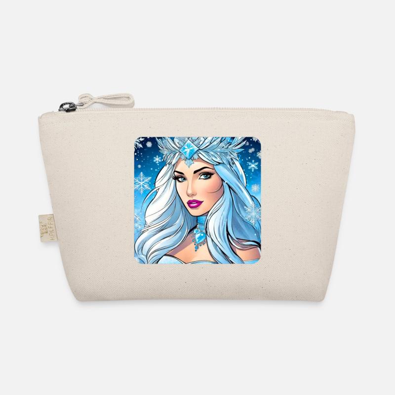 Winter Eiskönigin mit Eiskristallen Bio-Täschchen