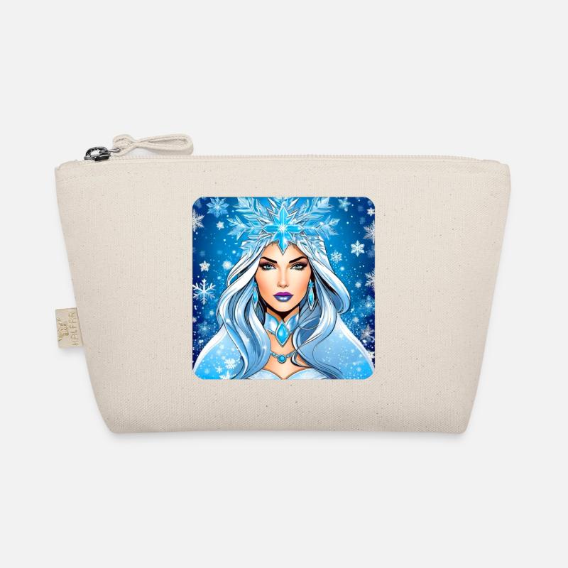 Winter Eiskönigin mit Eiskristallen Bio-Täschchen