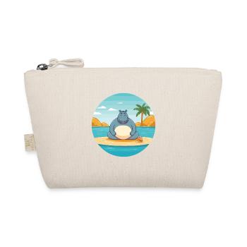 Hippo Cartoon Yoga Beach Summer Illustration - Trousse biologique - nature - Devant