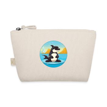 Orca Cartoon Yoga Beach Summer Illustration - Organic Pouch - nature - Front