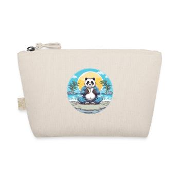 Panda Cartoon Yoga Beach Summer Illustration - Organic Pouch - nature - Front