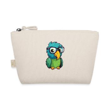 Papagei mit Brille Cartoon Kawaii Illustration - Bio-Täschchen - Natur - Vorne