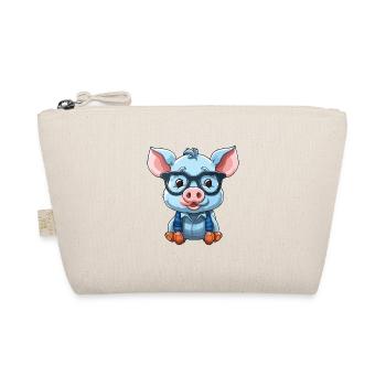 Cochon portant des lunettes Dessin animé Kawaii Illustration - Trousse biologique - nature - Devant