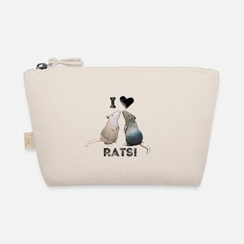 Ratten - I love Rats - Bio-Täschchen - Natur