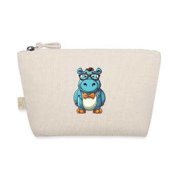 Hippopotamus Cartoon Kawaii Colorful Illustration - Organic Pouch - nature - Front