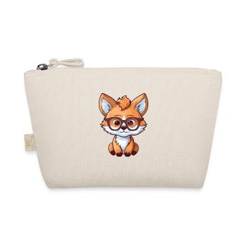 Fuchs trägt Brille Cartoon Kawaii Illustration - Bio-Täschchen - Natur - Vorne