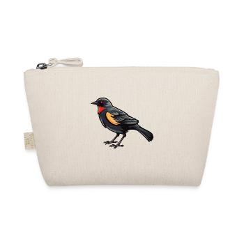 Red Winged Blackbird Cartoon Kawaii Illustration - Organic Pouch - nature - Front