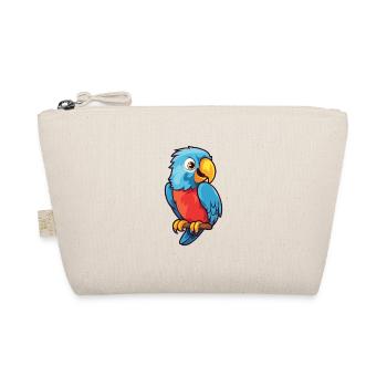 Parrot Cartoon Kawaii Watercolor Illustration - Organic Pouch - nature - Front