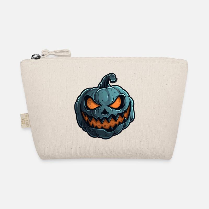 Grinning Pumpkin Face - Pumpkin Halloween Organic Pouch