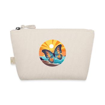 Butterfly Funny Cartoon Kawaii Beach Illustration - Organic Pouch - nature - Front