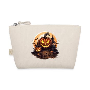 Halloween Spukhaus Zauber Kürbis Fledermaus - Bio-Täschchen - Natur - Vorne