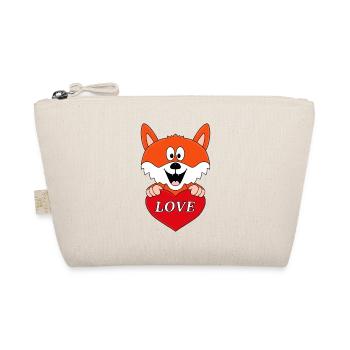 LIEBE - HERZ - LOVE - FUCHS - TIERISCH - VERLIEBT - Bio-Täschchen - Natur - Vorne