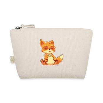 Fox Funny Cartoon Kawaii Beach Illustration - Organic Pouch - nature - Front