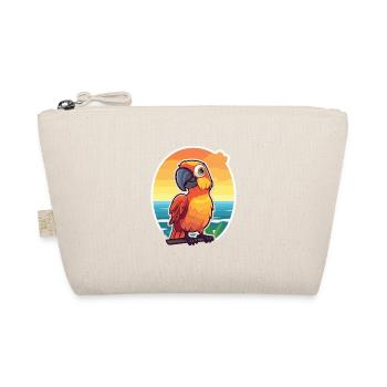 Parrot Funny Cartoon Kawaii Beach Illustration - Organic Pouch - nature - Front