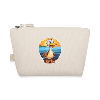 Goose Funny Cartoon Kawaii Beach Illustration - Organic Pouch - nature - Front