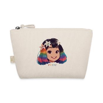 Girl with Rainbow Hair - Organic Pouch - nature - Front