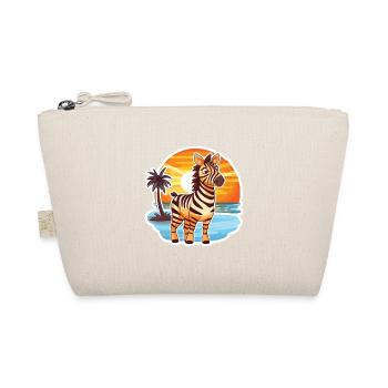 Zebra Lustige Karikatur Kawaii Strand Illustration - Bio-Täschchen - Natur - Vorne