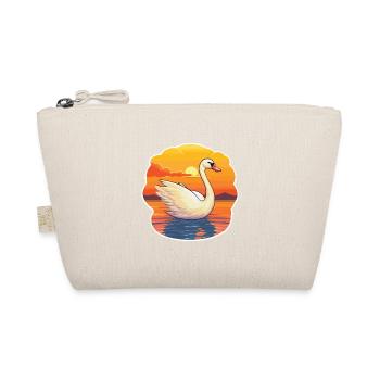 Swan Funny Cartoon Kawaii Beach Illustration - Organic Pouch - nature - Front