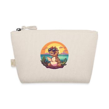 Dinosaure Mignon Drôle Dessin Animé Kawaii Livre Plage - Trousse biologique - nature - Devant