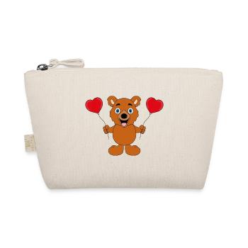 LIEBE - LUFTBALLONS - HERZEN - TEDDY - BÄR - LOVE - Bio-Täschchen - Natur - Vorne