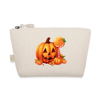 Cute Halloween pumpkin with candy - Organic Pouch - nature - Front