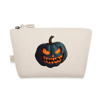 Pumpkin with spooky glowing Halloween eyes - Organic Pouch - nature - Front