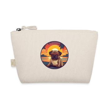 Pug Dog Cute Funny Cartoon Kawaii Book Beach - Organic Pouch - nature - Front