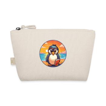 Pinguin Niedliche lustige Karikatur Kawaii Buch Strand - Bio-Täschchen - Natur - Vorne