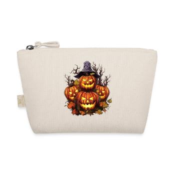 Gruselige Halloween Kürbis Horde leuchtende Augen - Bio-Täschchen - Natur - Vorne